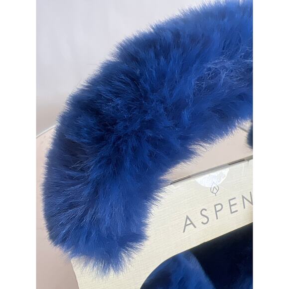 ASPEN FAUX FUR WINTER EAR MUFFS ROYAL BLUE NEW WITH TAGS - Picture 8 of 8